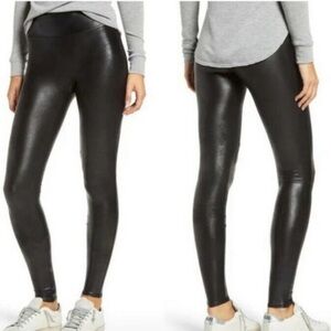 SPANX Faux Leather Leggings Black Sz XS
